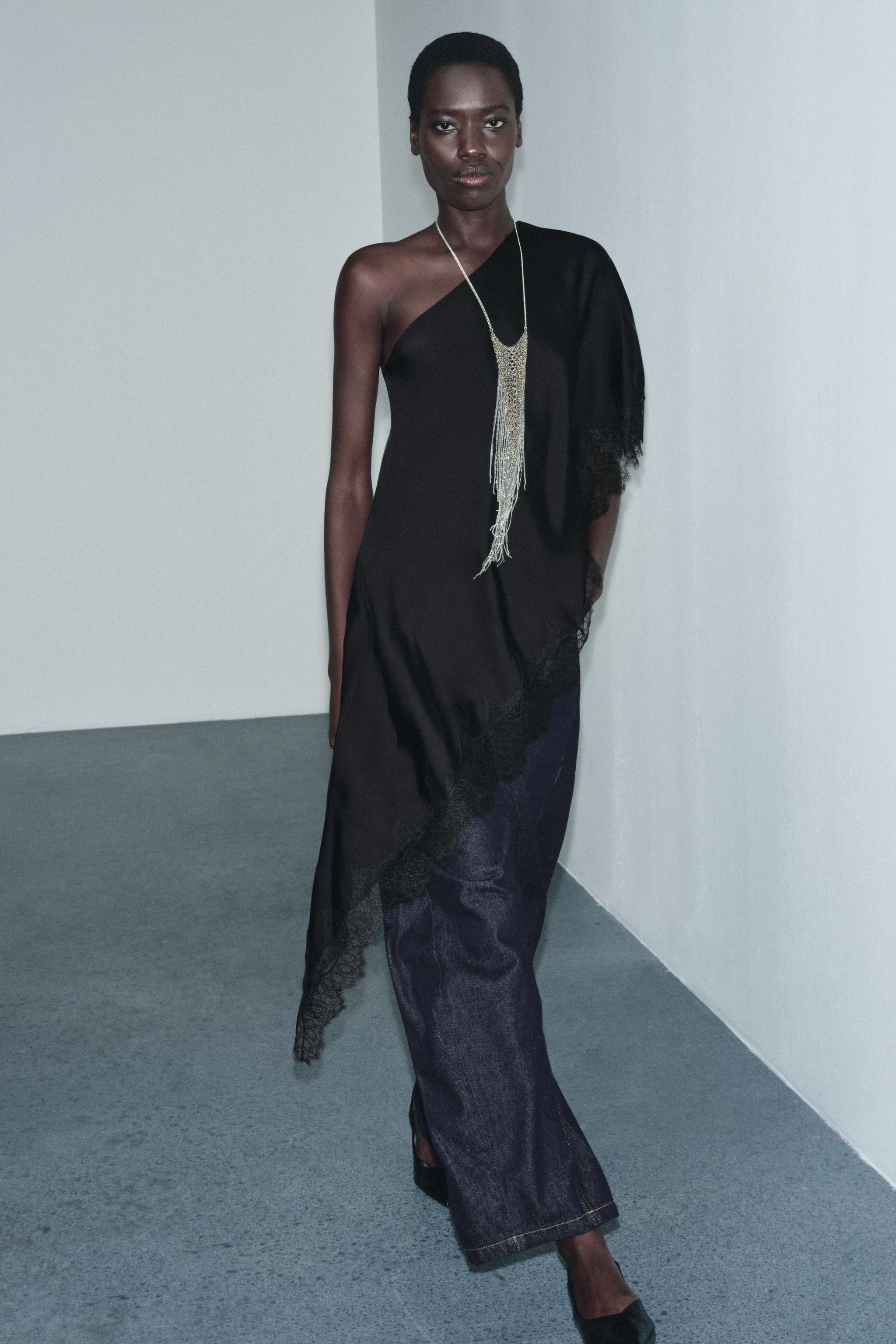 ASYMMETRIC LACE TOP ZW COLLECTION